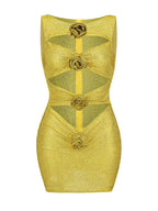 Women's Hollow Hot Drilling Skinny Sheath Dress Aclosy