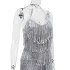 Nightclub Women's Fringe Sequin Jumpsuit aclosy