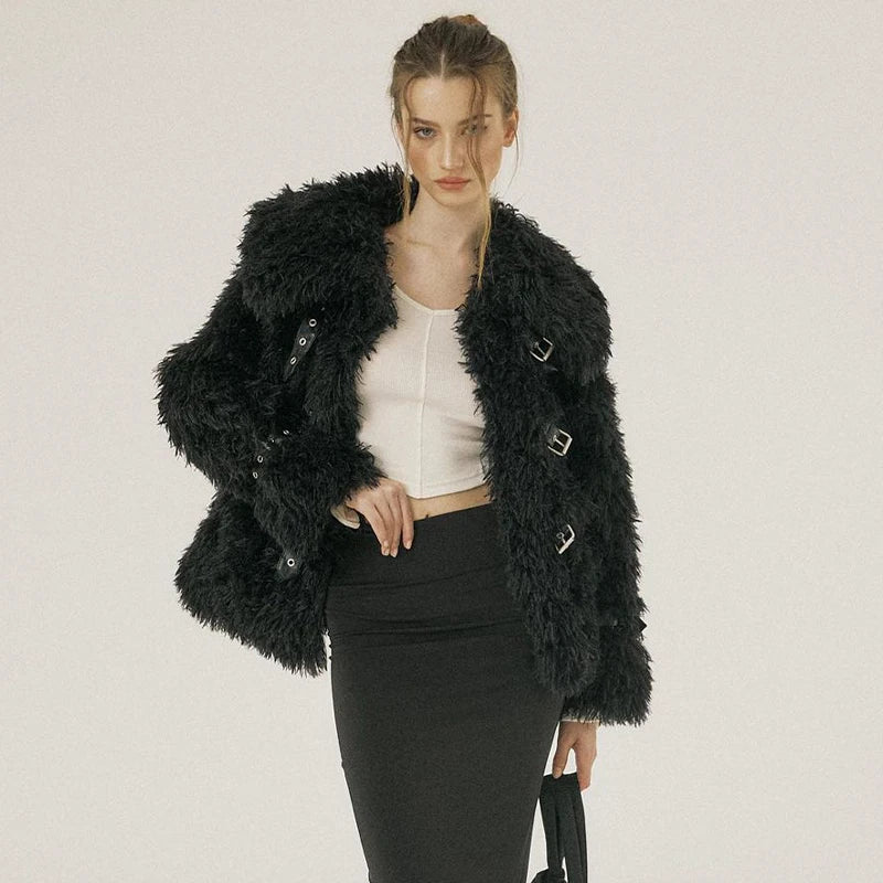 Fluffy Woolen Ring Top Dress