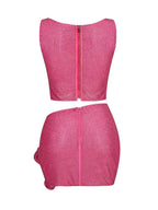 Flower Decoration Elegant Rhinestone Dress Aclosy