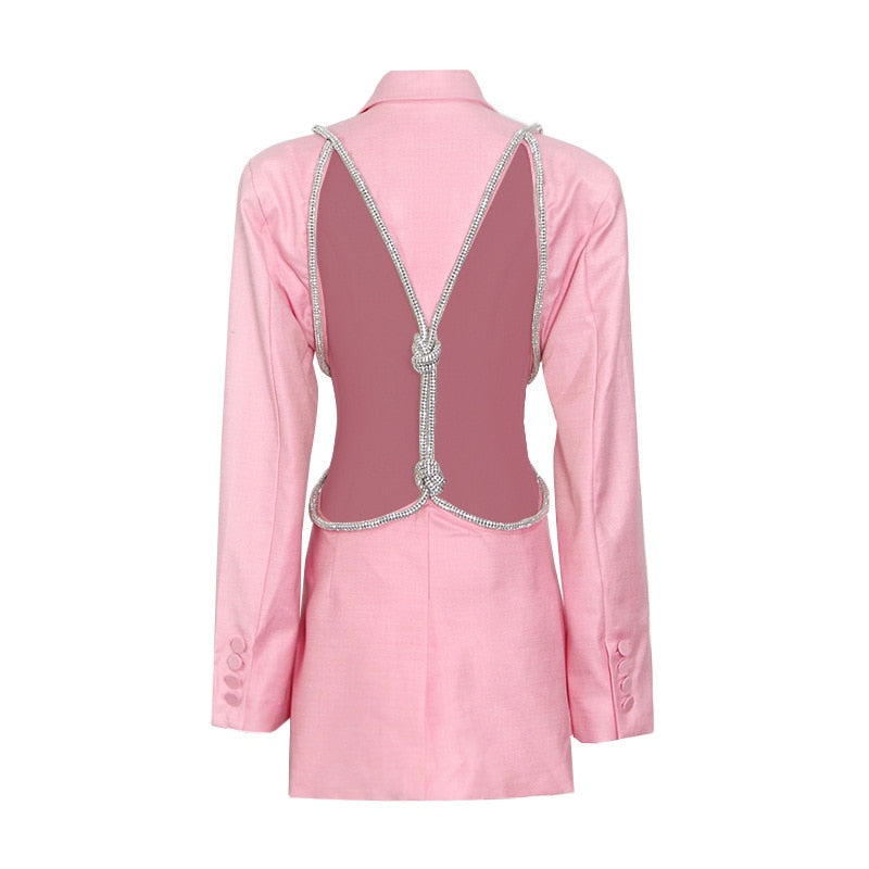 European And American Women's Personality Open-back Fashion Suit Jacket aclosy