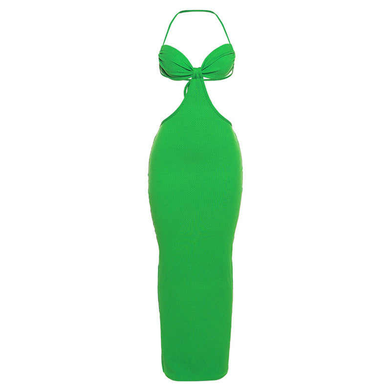 Elegant Evening Gown Temperament Slim Suspender Hollowed Out Women's Dress aclosy