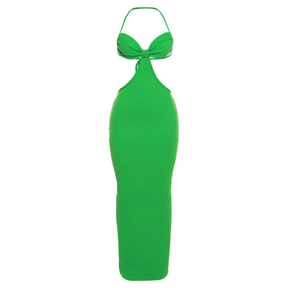 Elegant Evening Gown Temperament Slim Suspender Hollowed Out Women's Dress aclosy
