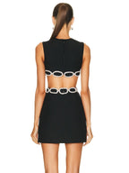 French Crewneck Dress In Black aclosy