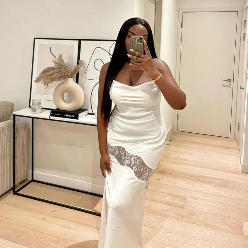 Women's Fashion Halter Backless One Shoulder Dress Aclosy