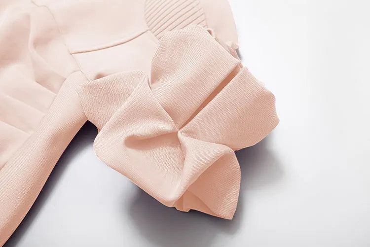Women's Fashion Puff Sleeve Ruffle Bandage Skirt aclosy