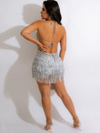 Nightclub Women's Fringe Sequin Jumpsuit aclosy