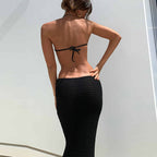 Elegant Evening Gown Temperament Slim Suspender Hollowed Out Women's Dress aclosy