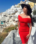 Meiga Off Shoulder Bandage Dress aclosy