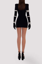 Women's Fashion Rhinestone Bandage Dress aclosy