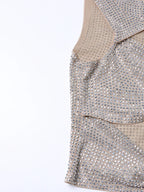 Flower Decoration Elegant Rhinestone Dress Aclosy