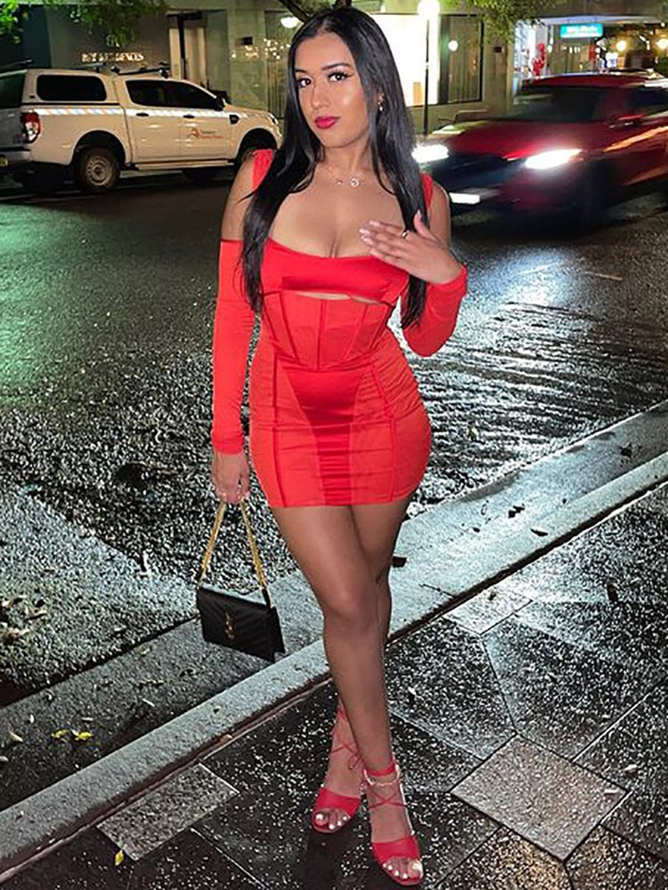 Autumn New Sexy Halter Tight Dress aclosy