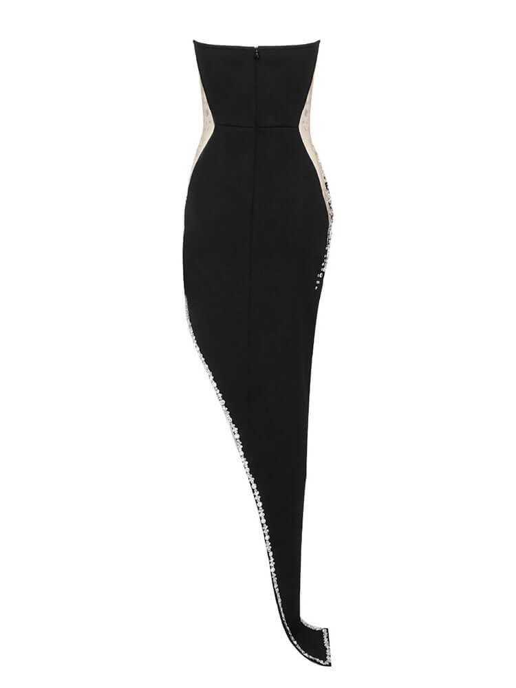 ALYIA STRAPLESS EMBELLISHED BANDAGE DRESS aclosy