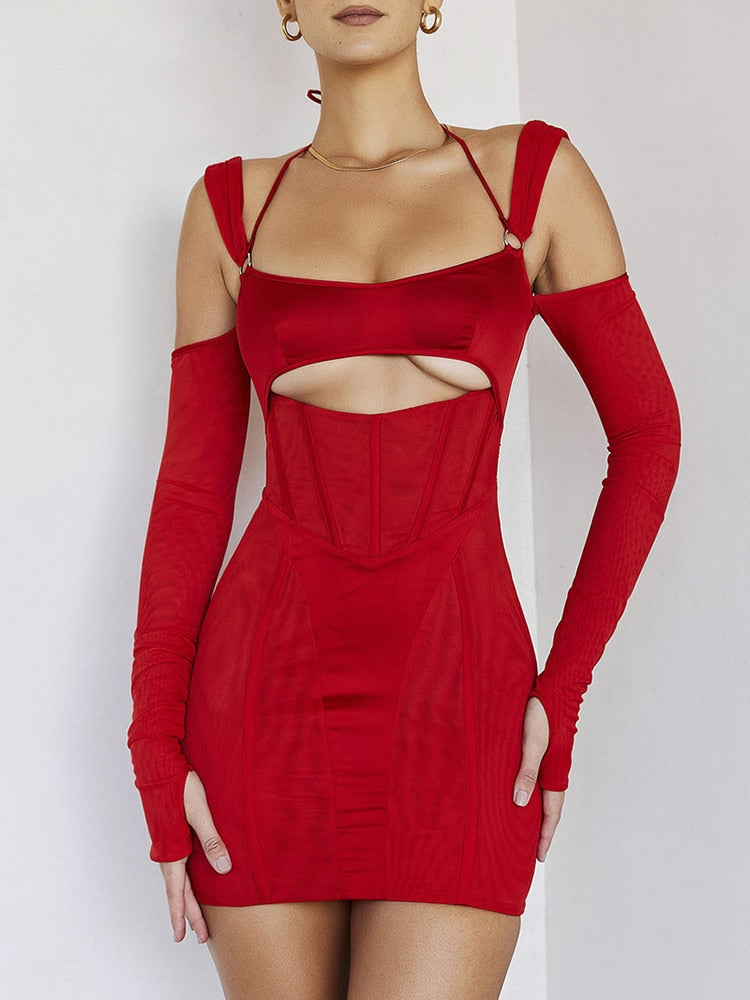Autumn New Sexy Halter Tight Dress aclosy