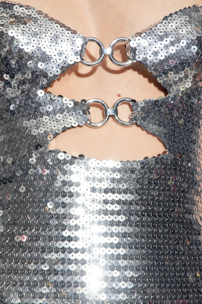 Alyia Sequin Embellished Bodycon Mini Dress aclosy
