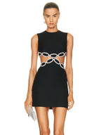 French Crewneck Dress In Black aclosy