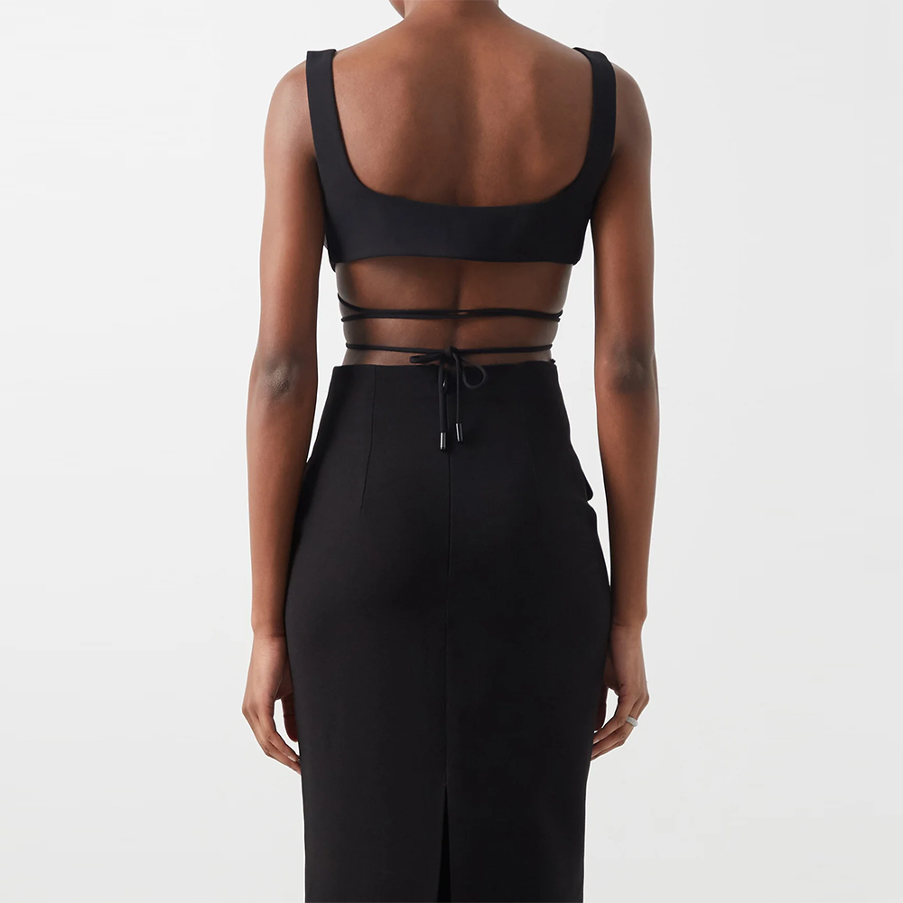 Women's Fashion Wrapped Chest Strap Dress aclosy