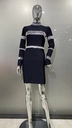 Women's Fashion Rhinestone Bandage Dress aclosy