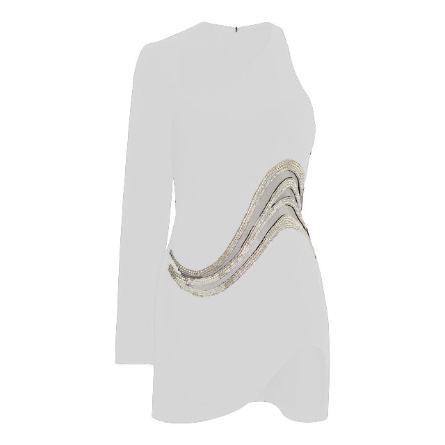 Evening See-through One Shoulder Dress aclosy