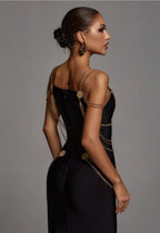 Chain Diamond Slim Fit Tight Bandage Dress Aclosy