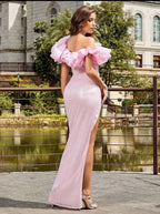 Women's Elegant Fashion Backless Strapless Long Type Sequins Dress Aclosy