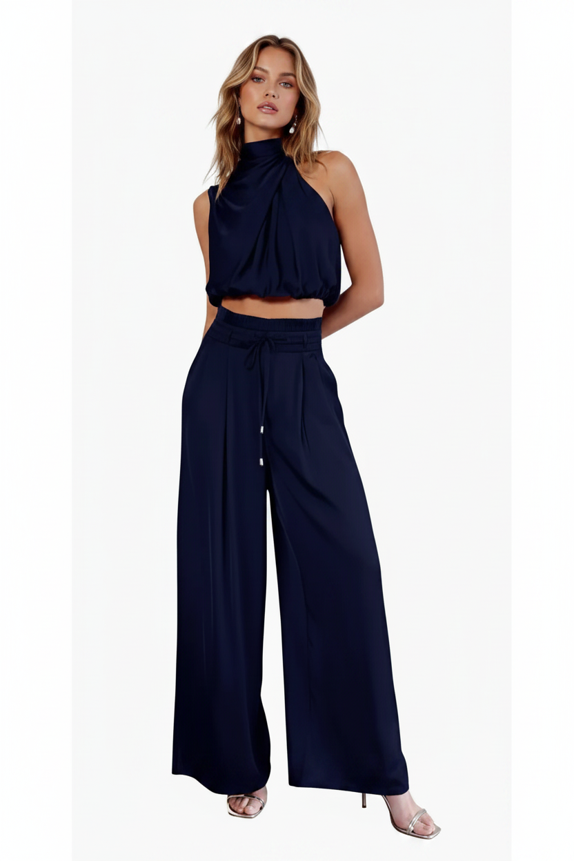 Sashi Suits Casual Sleeveless Midriff-baring sets