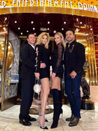 Women's Fashion Hollowed-out Long Sleeve Bowknot Slim Dress Aclosy