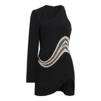 Evening See-through One Shoulder Dress aclosy