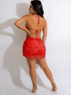 Nightclub Women's Fringe Sequin Jumpsuit aclosy