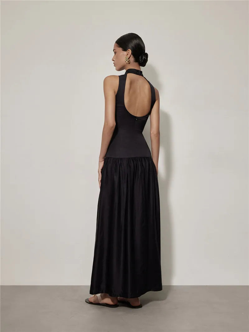 Chic Elegantly  Backless Slim Fit Satin Dress