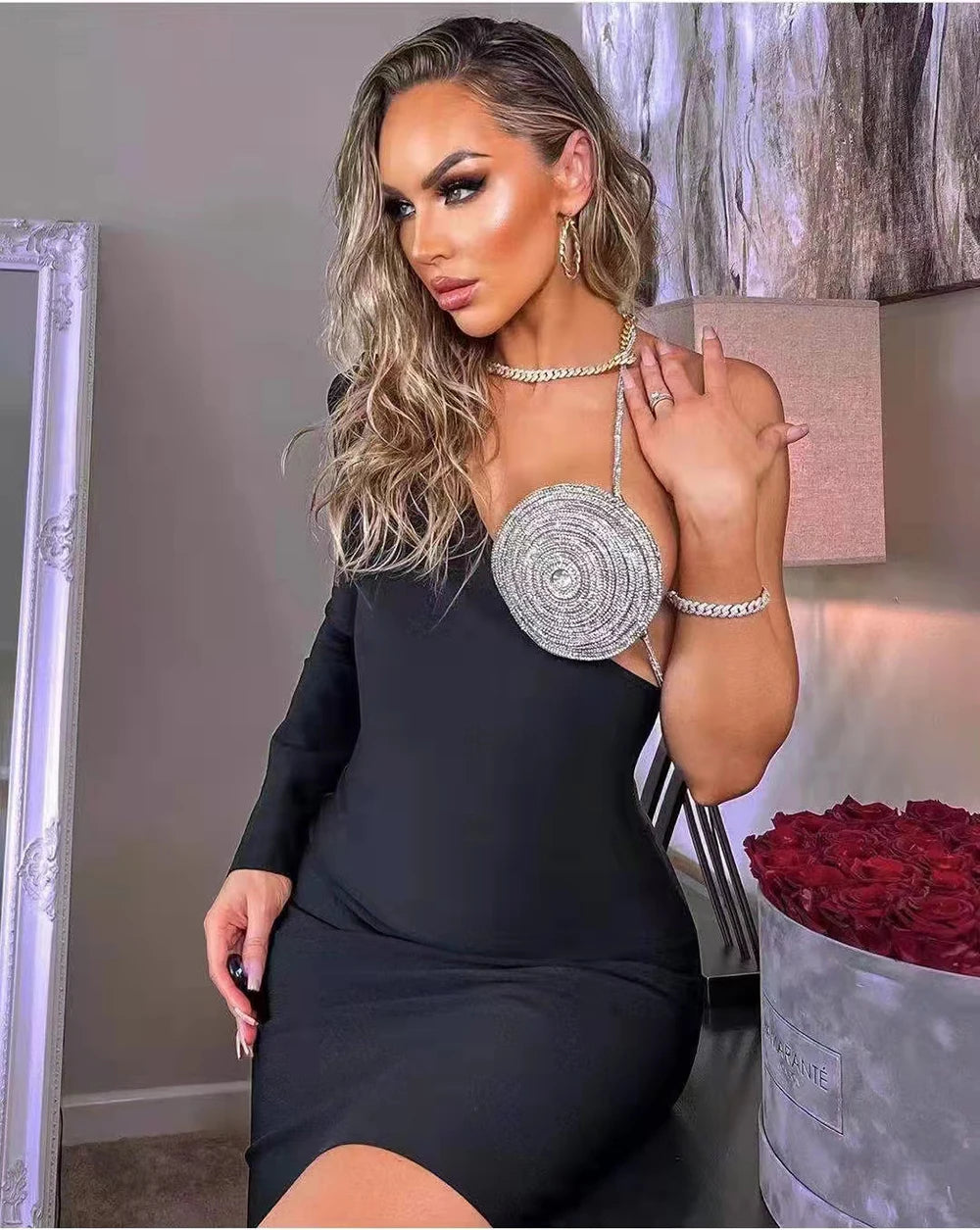 Bandage Skirt  Party Skirt Nightclub Skirt Cross-border ACLOSY