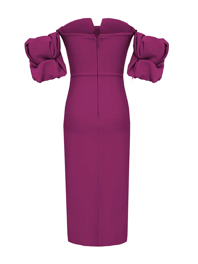 Women's Fashion Puff Sleeve Ruffle Bandage Skirt aclosy