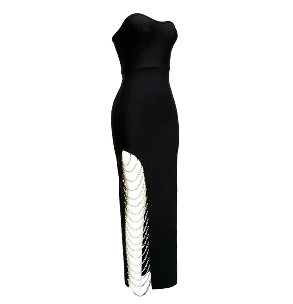 Women's Fashion Chain Slim Dress aclosy