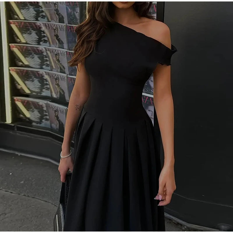 Chic Irregular High-waisted Skirt Dress