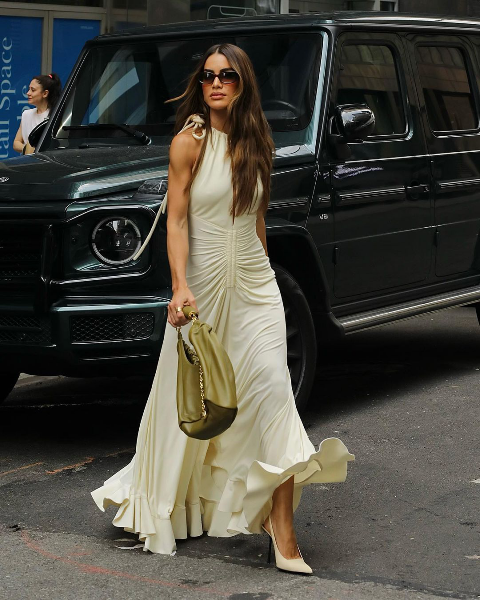 Classic Designer Mid waist Maxi Dress