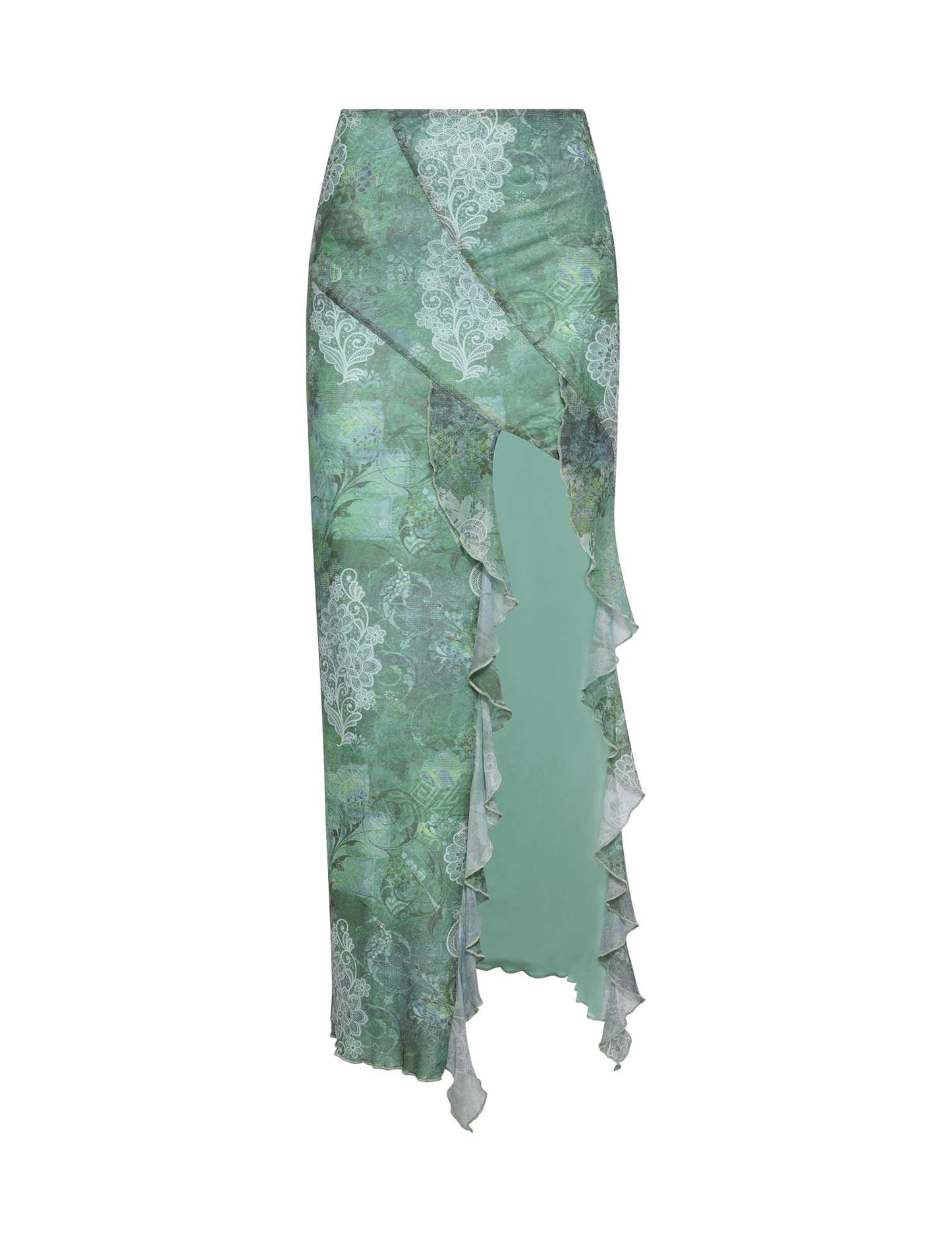 Women's Fashion Printing Sexy Suspenders Midriff Outfit Irregular Long Dress aclosy