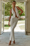 Women's Backless Sleeveless Vest Slim-fit Sheath Suit aclosy