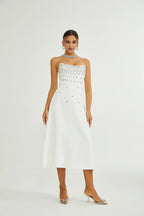 ALANA EMBELLISHMENT MIDI DRESS