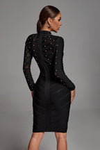 Long-sleeved hot gold dresses Aclosy