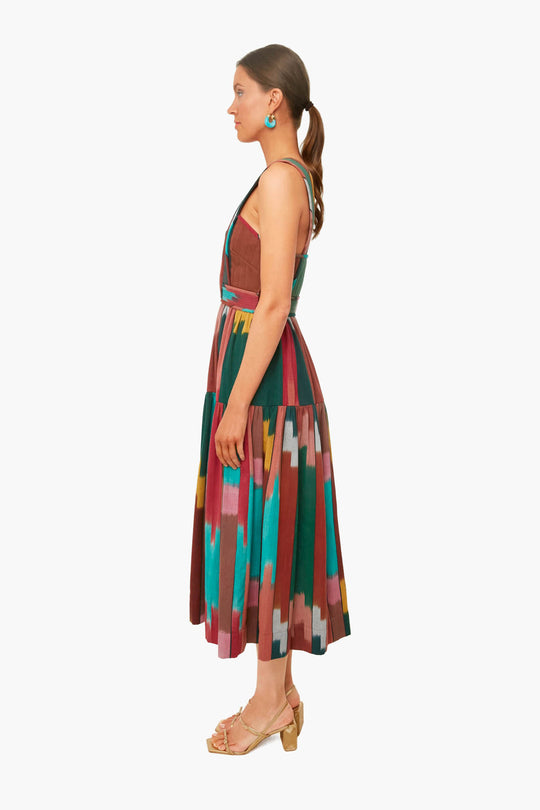 Printed Contrast Long Dress Fashion Print Tie Dye Aclosy