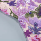 Aleka strapless mesh sequin maxi backless dress