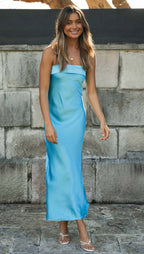 Back Elastic Knit Solid  Dress aclosy