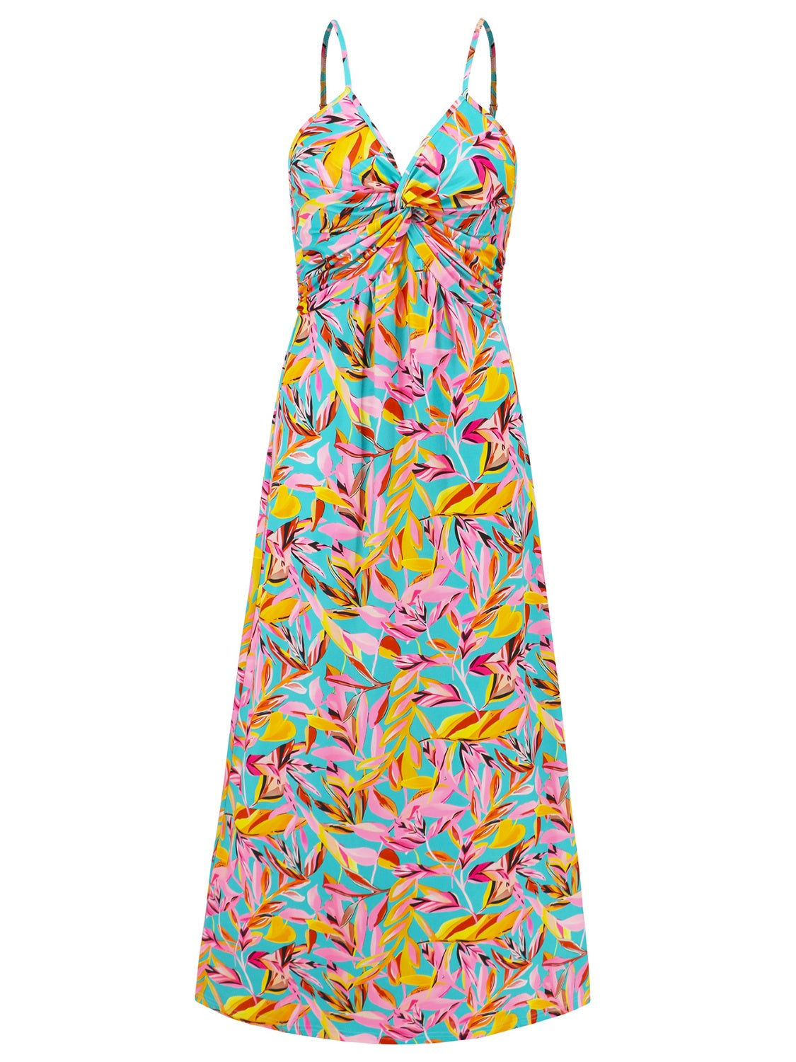 Twisted Printed V-Neck Cami Dress Trendsi