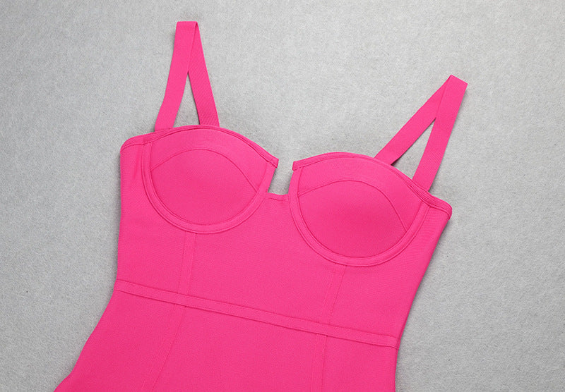 Women's Banquet Short Dress With Open Back And Waist Aclosy