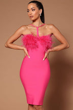 Low-cut Halter Sheath Bandage One-piece Dress Fashion Aclosy