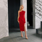 Women Tube Top Pleated Split Sexy Skirt aclosy