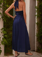 Slit Halter Neck Dress Trendsi