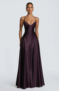 Alana Strapless Satin Cinched-Waist Maxi Evening Gown