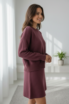 KLANA SWEATER SKIRT SET KNIT VERSATILE PULLOVER