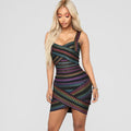 Lady Sexy Suspender Bandage Irregular Sheath Dress aclosy